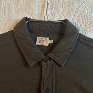 Faherty 100% Organic Cotton Dark Gray Button-Up Shirt